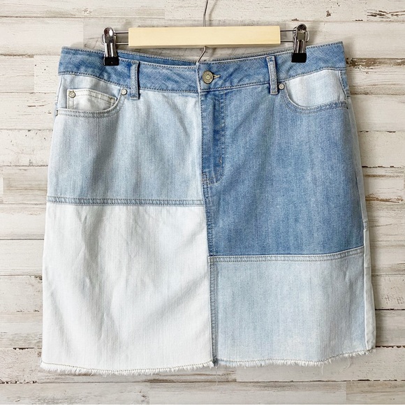Dresses & Skirts - NWOT Denim Patchwork Skirt Size 14